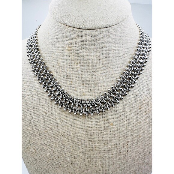 Vintage Germany sterling silver collar necklace 18” - Picture 1 of 10